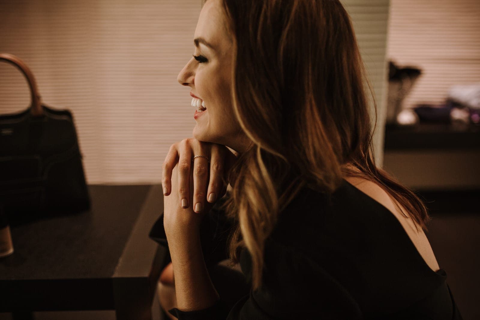 Sigourney Cantelo laughing candidly