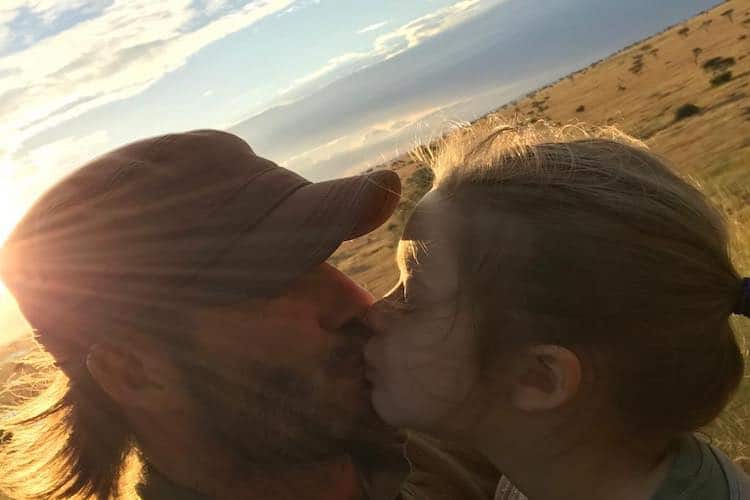 David Beckham sharing an adorable moment with his daughter, promoting father-child bonding