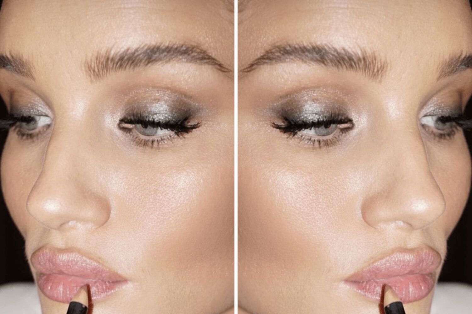Woman with elegant glittery eyeshadow look using Revlon PhotoReady Eye Art pen