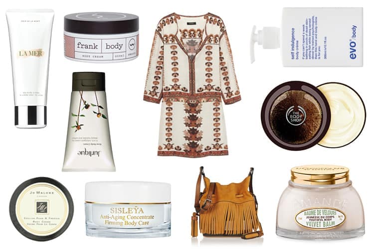 Selection of premium body creams including Sisleya, Evo, Jo Malone, La Mer and Jurlique displayed on a neutral background