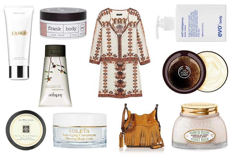 Selection of premium body creams including Sisleya, Evo, Jo Malone, La Mer and Jurlique displayed on a neutral background