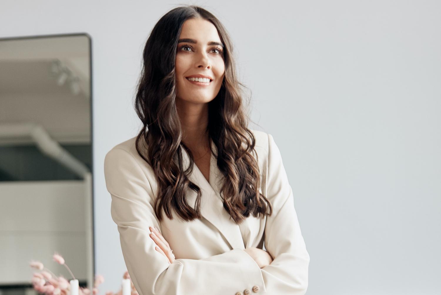 Jaimee Lupton, founder of MONDAY haircare brand, posing with childhood friend and brand face Georgia Fowler