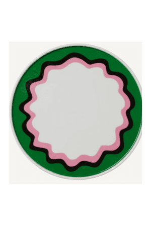 In The Roundhouse Green & Pink Plate Set