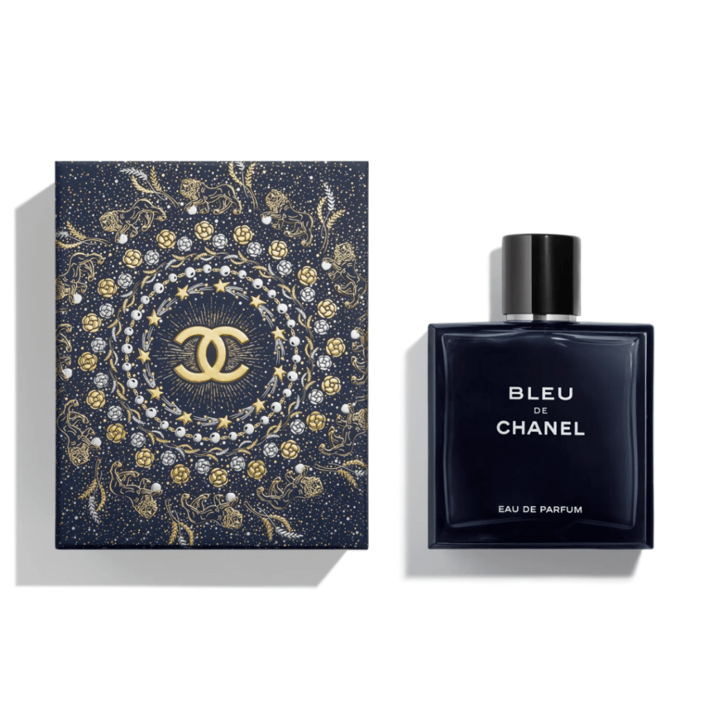 Bleu de Chanel Eau de Parfum bottle, a classic men's fragrance gift