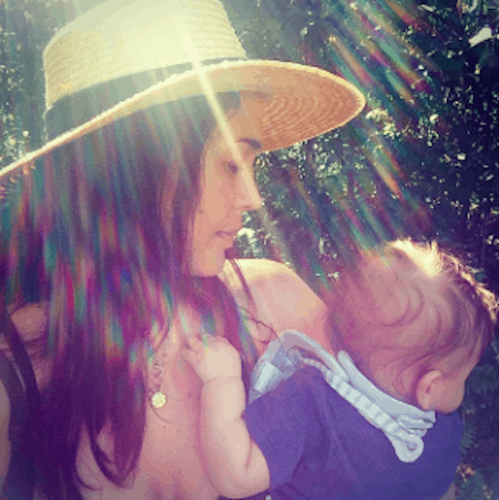 a cuddle with her favourite little man