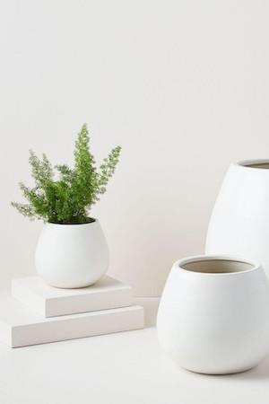 West Elm Pure White Ceramic Planter