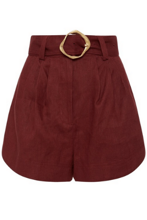 Aje Vista Button Belted Short