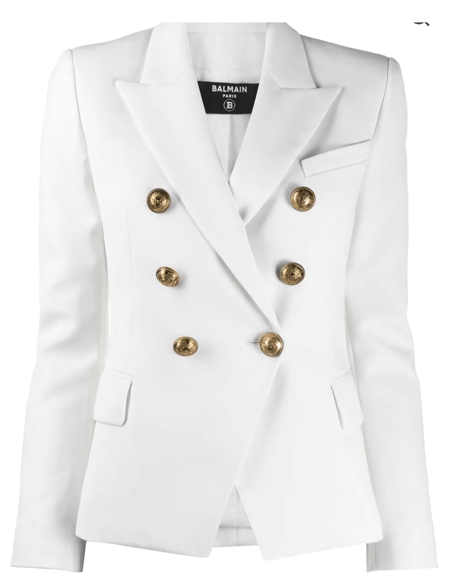 Balmain Double-Breasted Wool-Twill Blazer