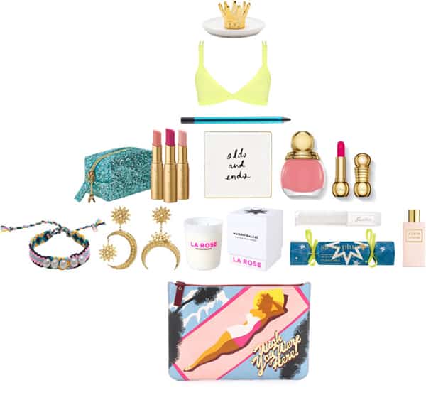 gift boutique crown ring holder , Palm swimwear luku bikini top , mac magic of the night eyeliner in petrol blue , too faced le petit tresor , Kate spade daisy place odds and ends dish , diorific vernis christmas nail colour in secret , diorific mat christmas lipstick in fantastique , lucy folk pearl diver friendship band , Christie Nicolaides aries earrings in gold , maison balzac la rose candle , guerlain gloss d'enfer , this works sleep cracker , aerin rose body wash , sophie hulme wish you were here pouch