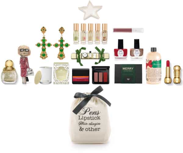 gift boutique star trinket tray , Christie Nicolaides Nonia Earrings in Green , Aerin the fragrance collection , Guerlain Maxi Velvet Gloss , jo malone london christmas cracker , ciate london paint pot red nail duo , dior vernis state of gold christmas nail colour , Kahri little anna wintour doll , Ecoya Fresh Pine Needles Candles , MAC Enchanted Eve Collection Holiday 2015 , Pana Chocolate ‘Merry Christmas’ , Philosophy Christmas Cookie Shower gel , diorific mat christmas lipstick in fabuleuse , bag-all pens, lipstick, etc. small organising bag