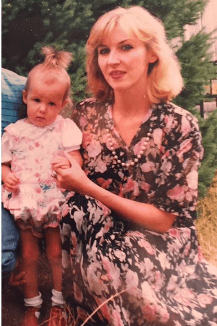 Marina as a baby with her mother, Yelena