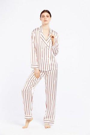 Ginia Silk Pyjama Set with Delicate Neck
