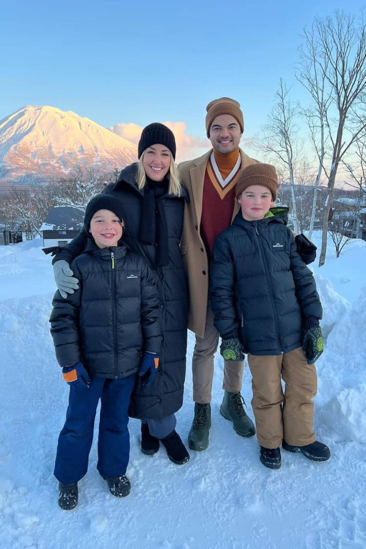 Guy Sebastian and his family in Japan