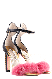SOPHIA WEBSTER NICOLE PINK FUR HEEL