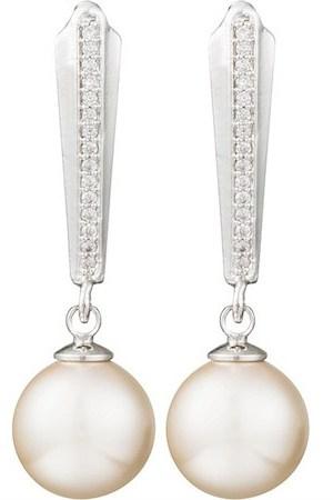 Gregory Ladner Deco Cz Drop Earring W Pearl