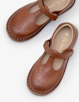 Leather T-bar Flats