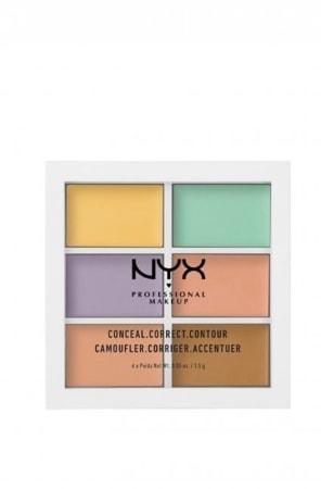 NYX Professional Makeup 3C colour correcting concealer palette with peach, green and lavender shades