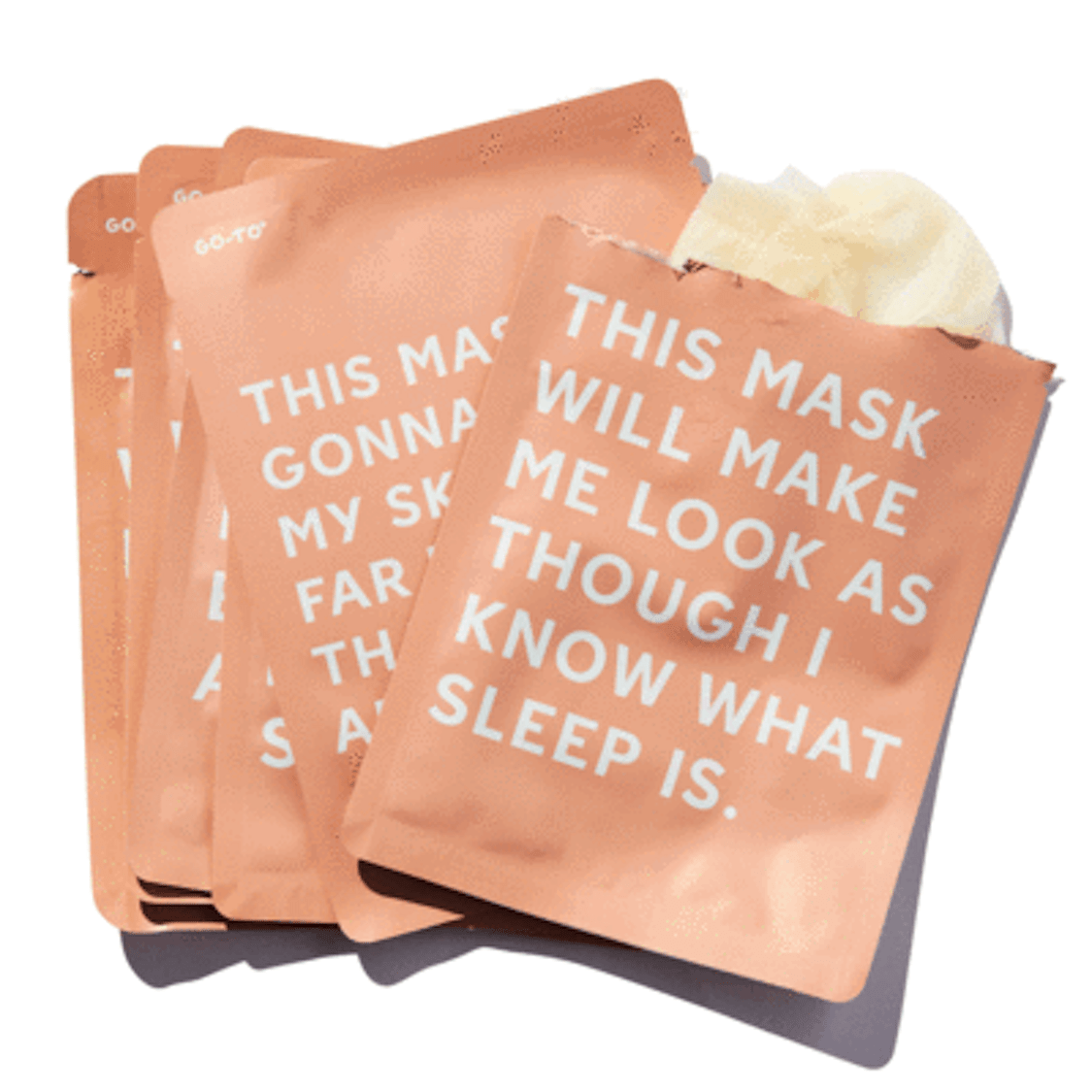 Go-To Transformazing sheet mask packaging and texture