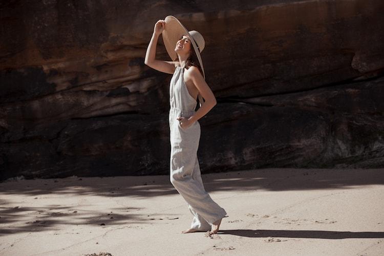 Sig Wears Sir the Label Jumpsuit and Helen Kaminski Hat