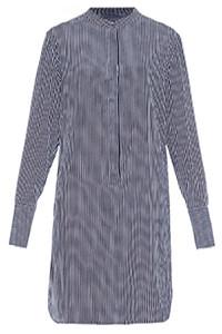 Equipment Ian Collarless Striped Silk Shirtdress $551