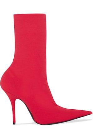 Balenciaga Knife Spandex Sock Boot in black, a coveted winter footwear trend