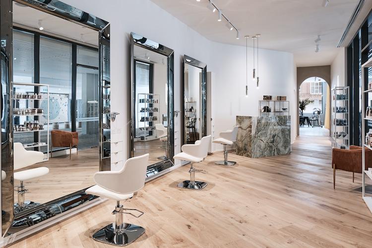 Product display at KODA Cutters with asymmetrical wall windows