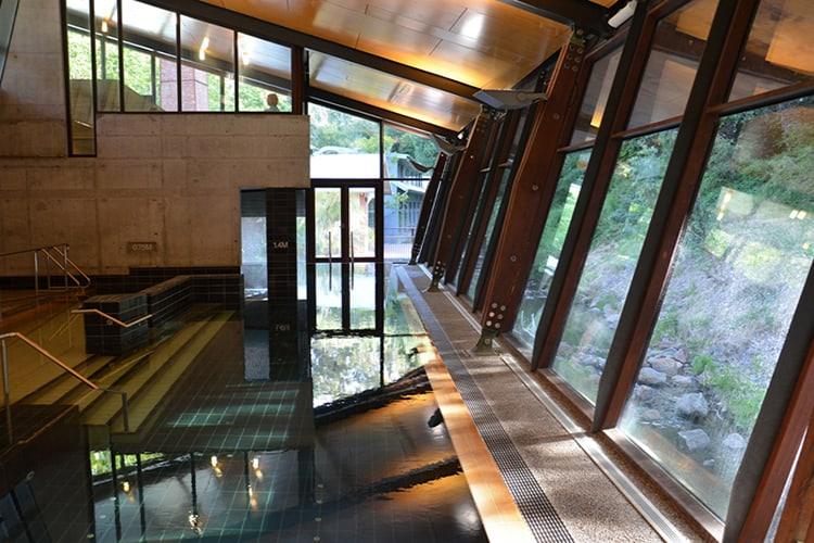 Inside the Hepburn Bathhouse mineral spring pools