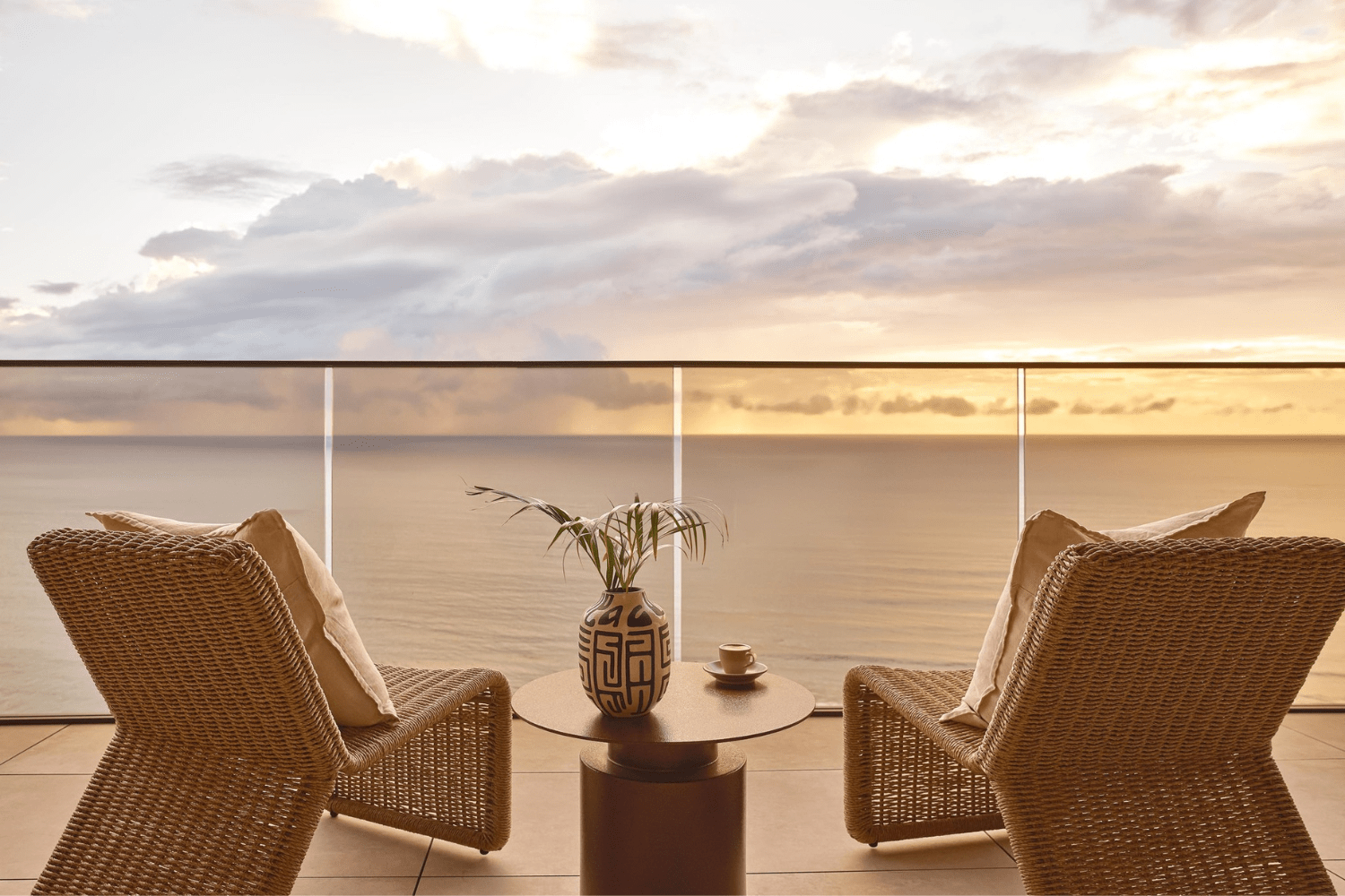 Mondrian Gold Coast balcony ocean view at dusk, Burleigh Beach