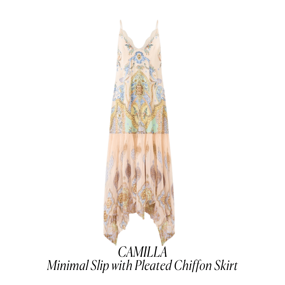Camilla Minimal Slip with Pleated Chiffon Skirt