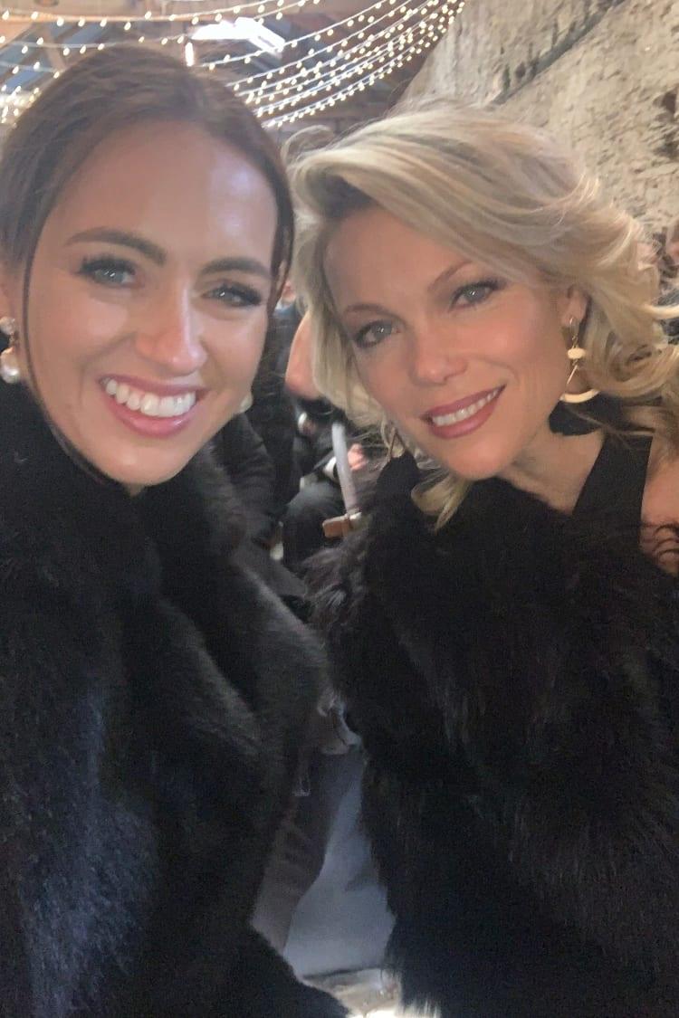 My girlfriend Holly Brisley and I at the wedding. My earrings are by Arms of Eve