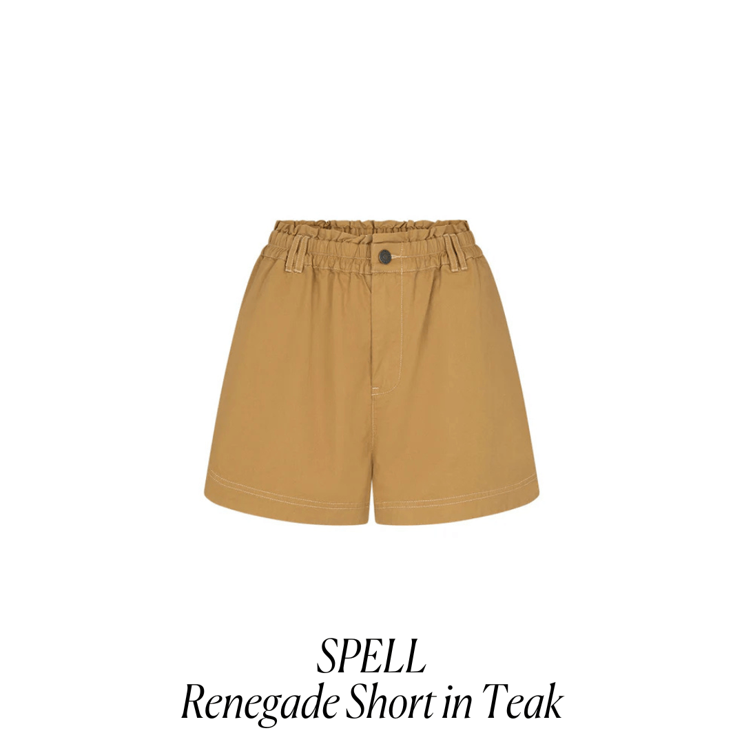 Tan shorts from the Sun Ranch style edit