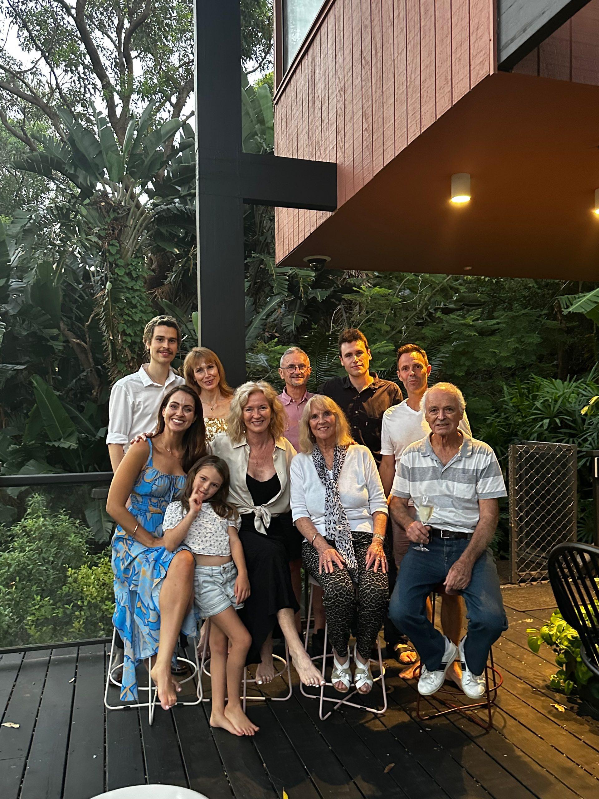 Multi-generational family gathering at Crane Lodge, Wild Luxury, with grandparents and children around the dining table