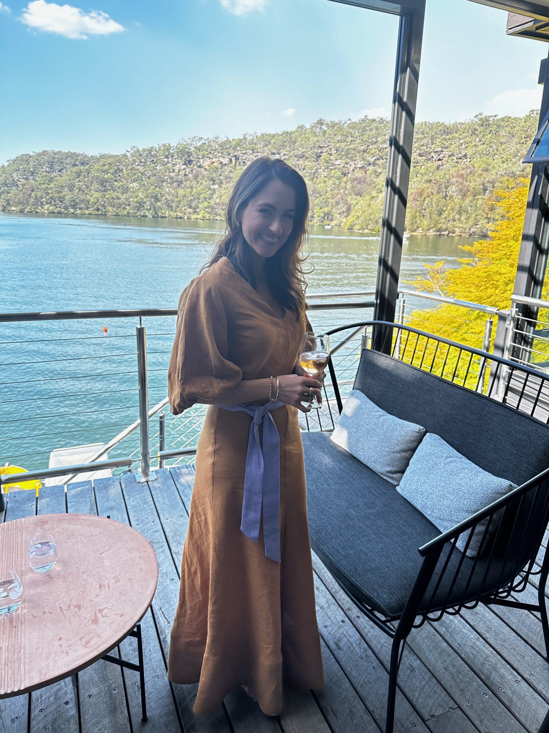 Morning coffee on the deck at Calabash Bay Lodge overlooking the Hawkesbury River