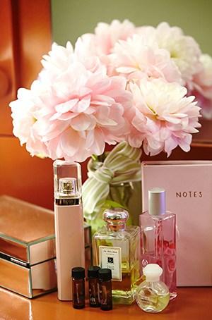 pretty in pink; hitting floral notes backstage