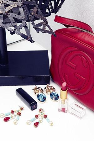 Sally Obermeder with her beauty cabinet and skincare products