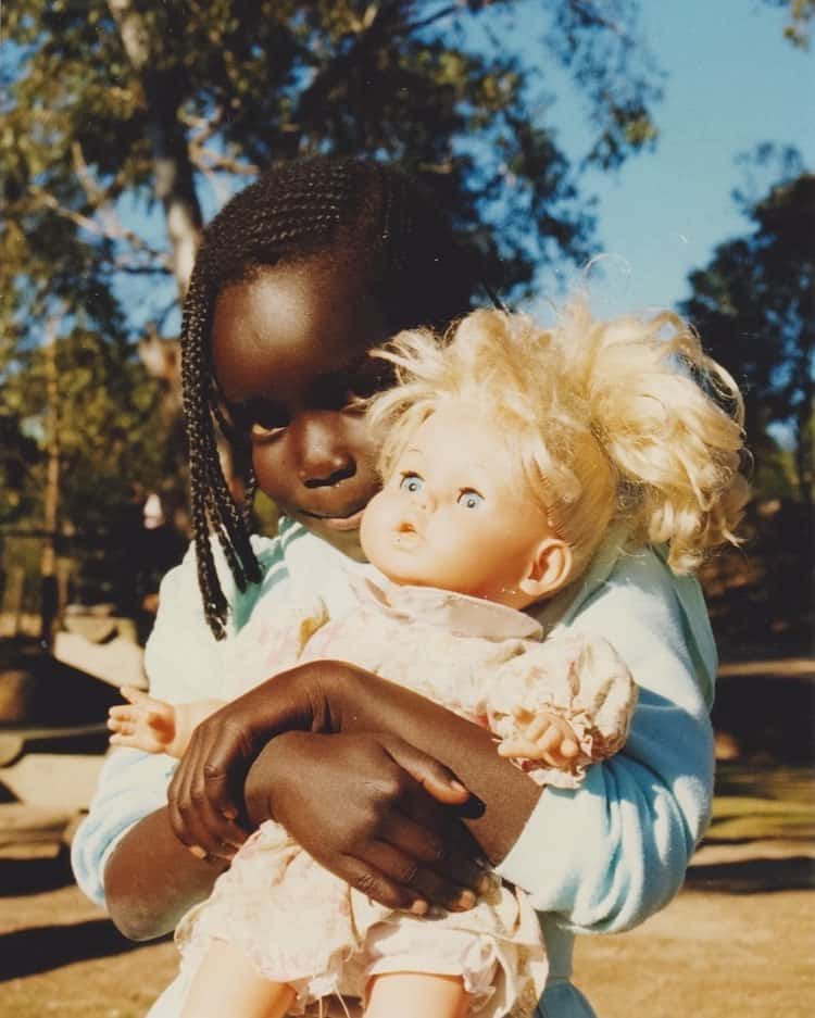 Atong as a child, the year her family arrived in Australia Image: Instagram @atongatem