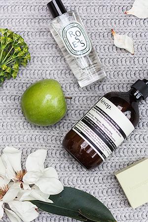 Hannah Grossberg home with Diptyque and Aesop products