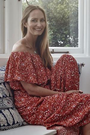 Heidi Wears Paddo to Palmy Ponza Off Shoulder Dress and Van Cleef & Arpels Necklace