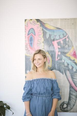 Jessica Reid fashion designer portrait at home