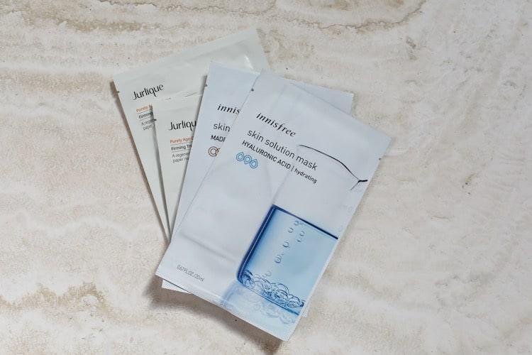 Sheet masks from Innisfree and Jurlique