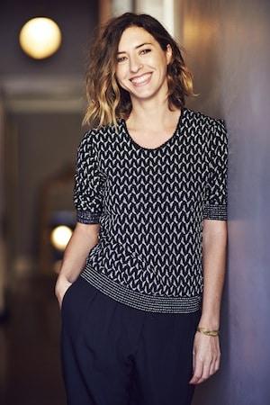 Nicole Wears Vintage Top from a Thrift Store in Paris.