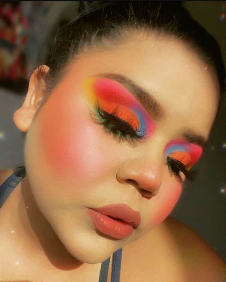 Secwépemc makeup artist Kalei Dixon showing off her creative vision using Prados products IMAGE: VIA INSTAGRAM @PRADOSBEAUTY