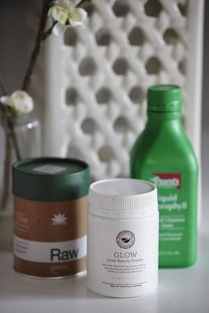 Protein Powder, The Beauty Chef’S Glow Powder And Liquid Chlorophyll For Inner Health
