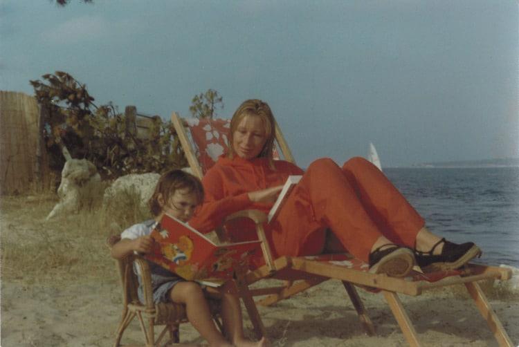 Olivia as a child on holiday with her mother Sylvie