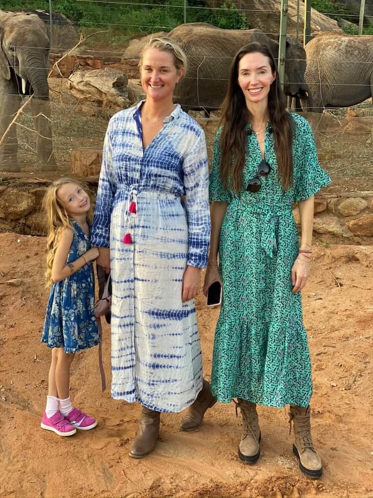 Olivia (right) with daughter Delphina (left) and sister Alex (centre)