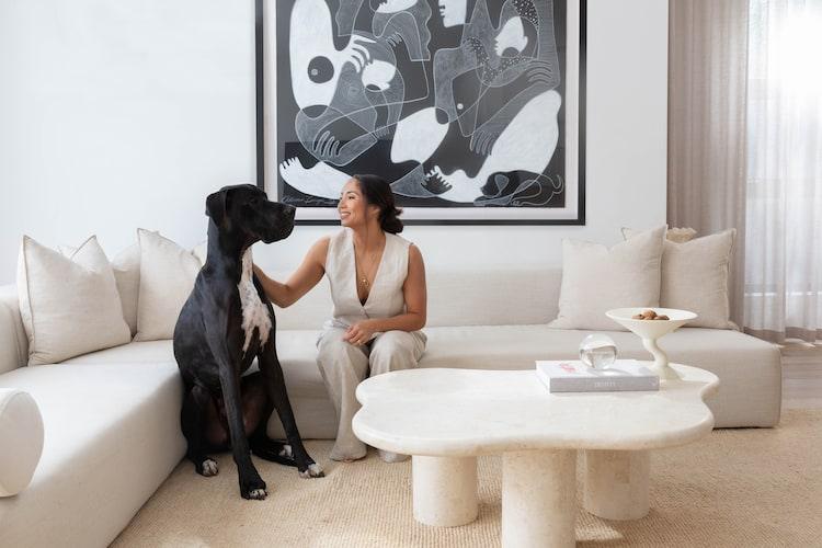 Steff with her Great Dane, Beau
