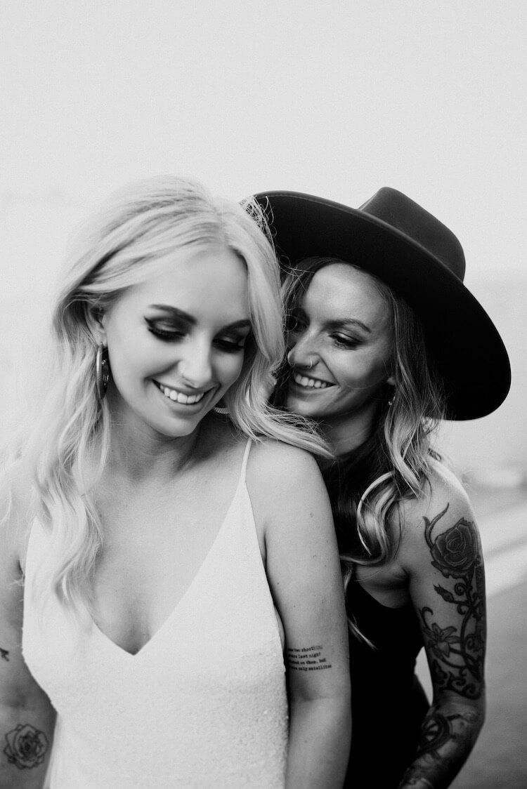 Millie (left) and Jessi (right) on their wedding day in 2019 Image: Sofia Linn of Enchanted Weddings