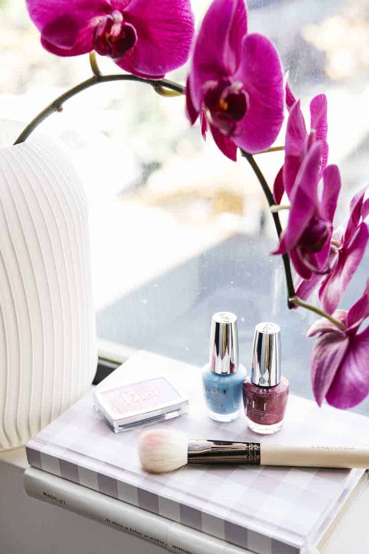 Riley Minford OPI Infinite Shine polishes and Dior compact