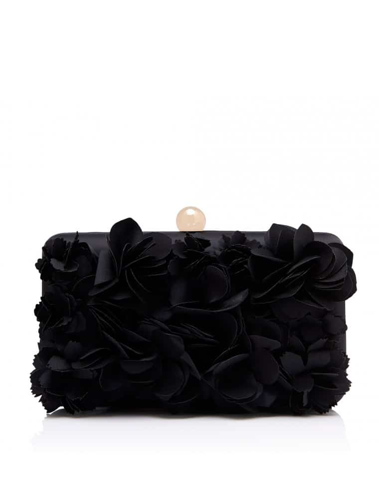 Violet 3D Floral Clutch