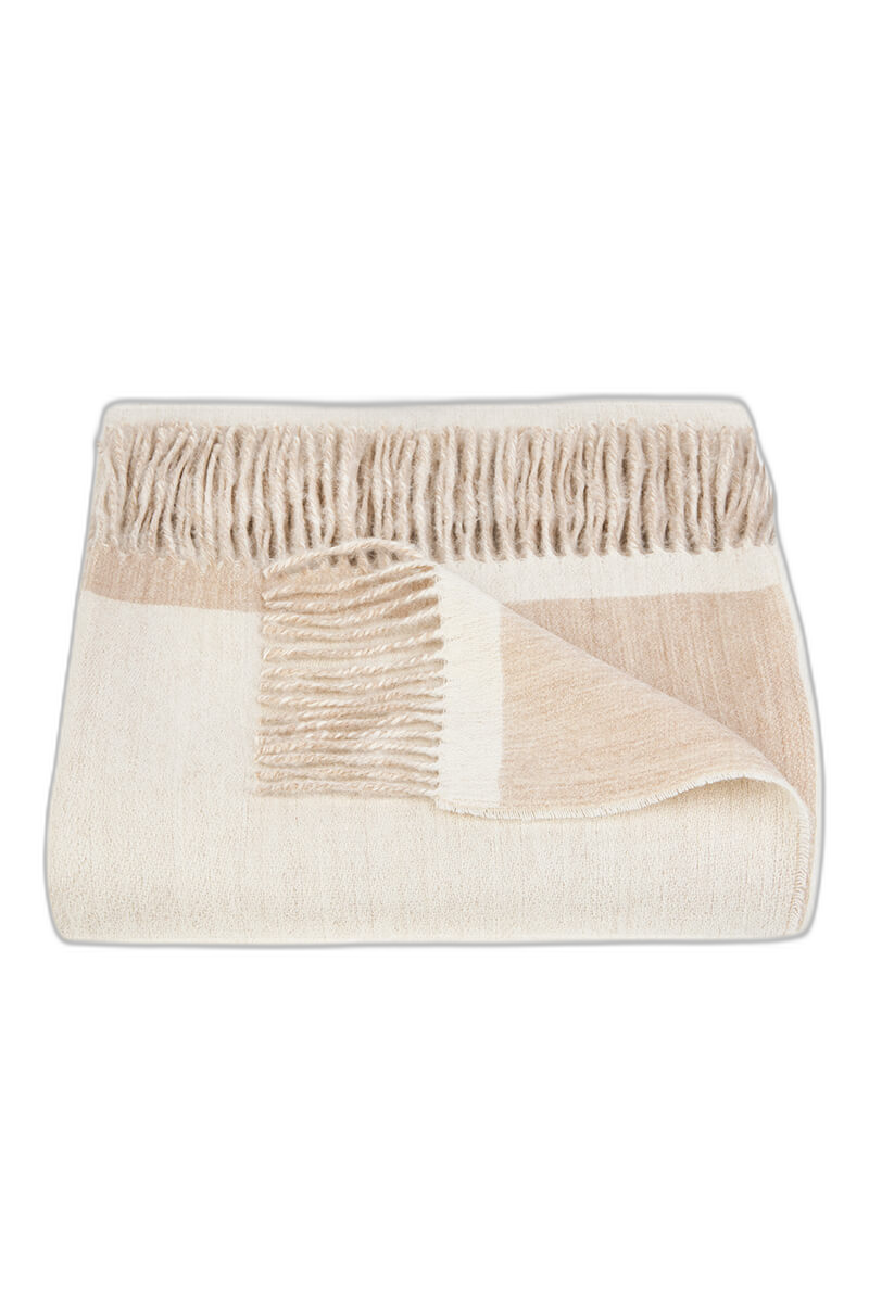 Tuwi Pure Reversible Throw in soft beige, folded